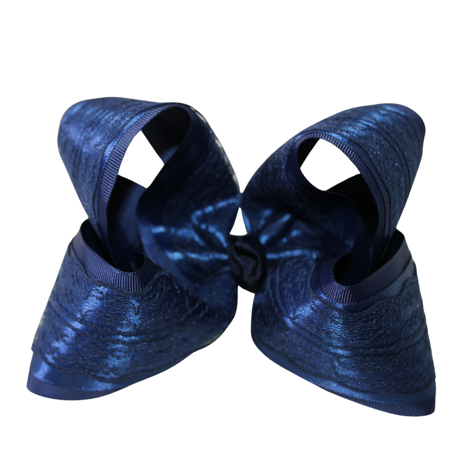 Navy satin and lace